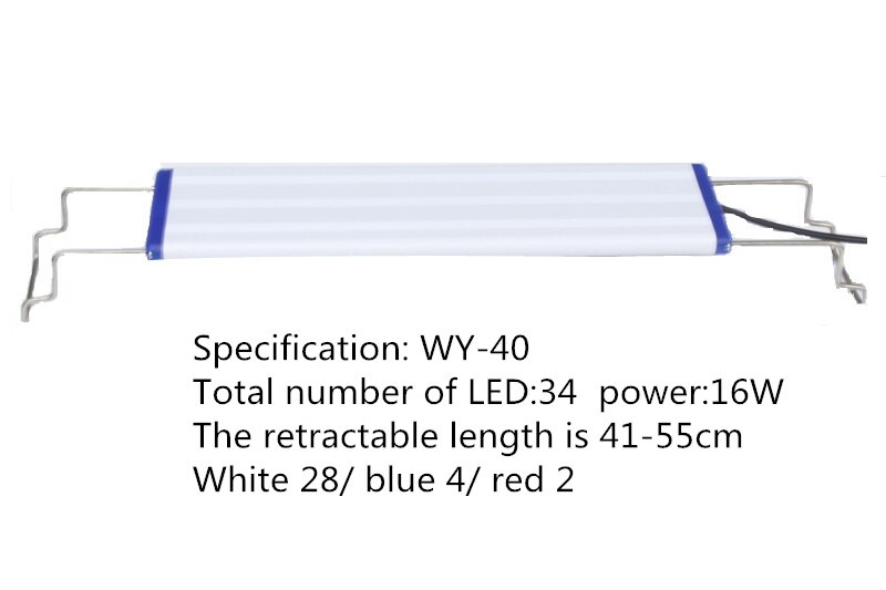 20-60cm led fisktank infällbar lampa akvarieklämma lampa vatten gräs cylinder lampa ljus sköldpadda alger cylinder lampa: Wy -40