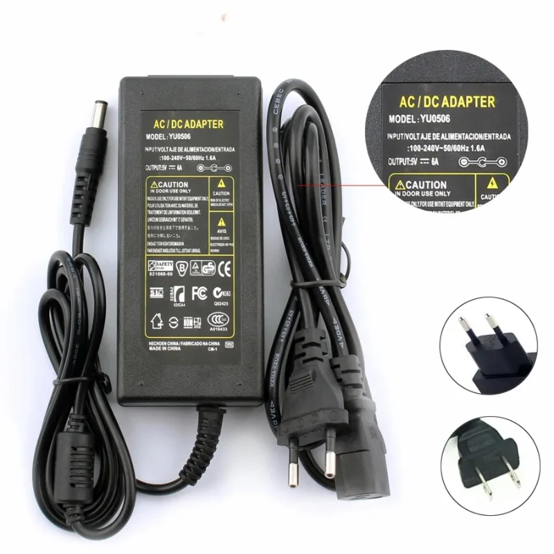 Universal Charger Adapter Power Supply UK EU US Plug DC 5V 12V 24V 1A 2A 3A 5A 6A Volt Lighting Led Strip Lamp AC Driver