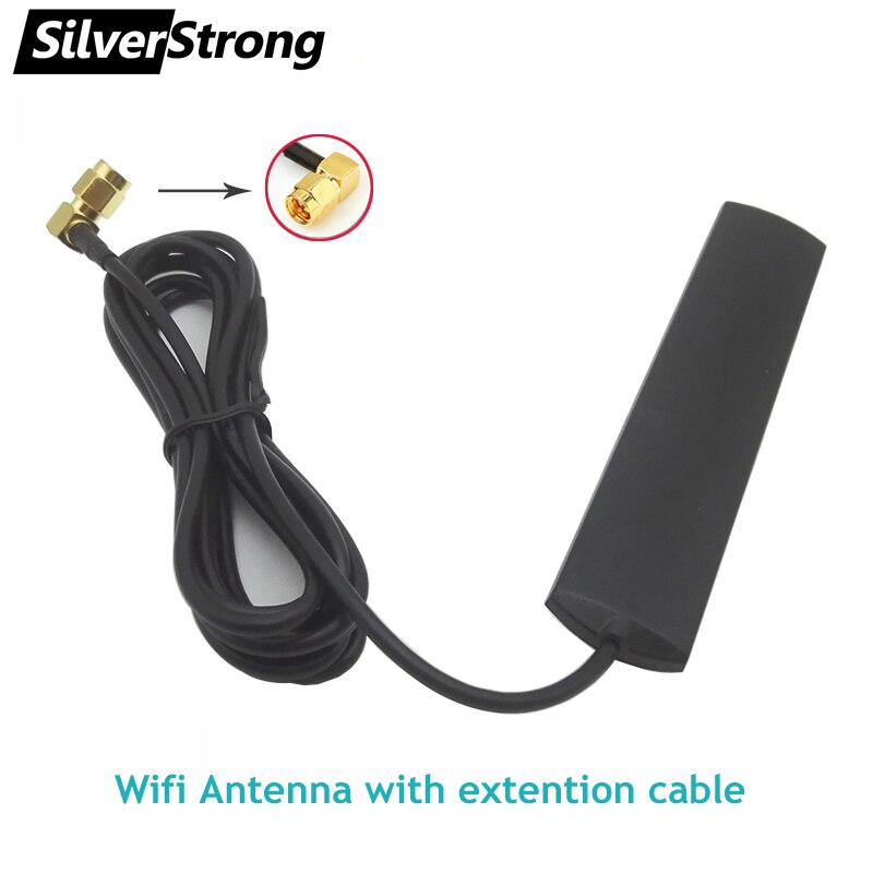 Universal 2.4Ghz/4dBi SMA Male Connector 4G Wifi Antenna with Extention Cable for Android Car Radio