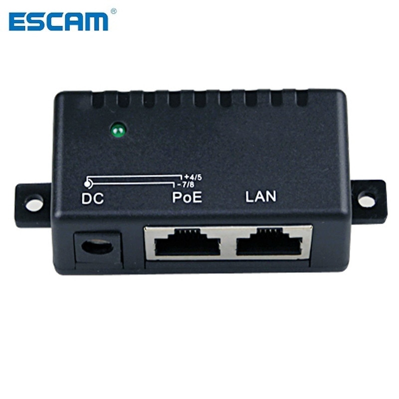 ESCAM 1000Mbps 5V 12V 24V 48 V/1A POE Injector Power Splitter voor IP Camera POE Adapter Module Surveillance Accessoires