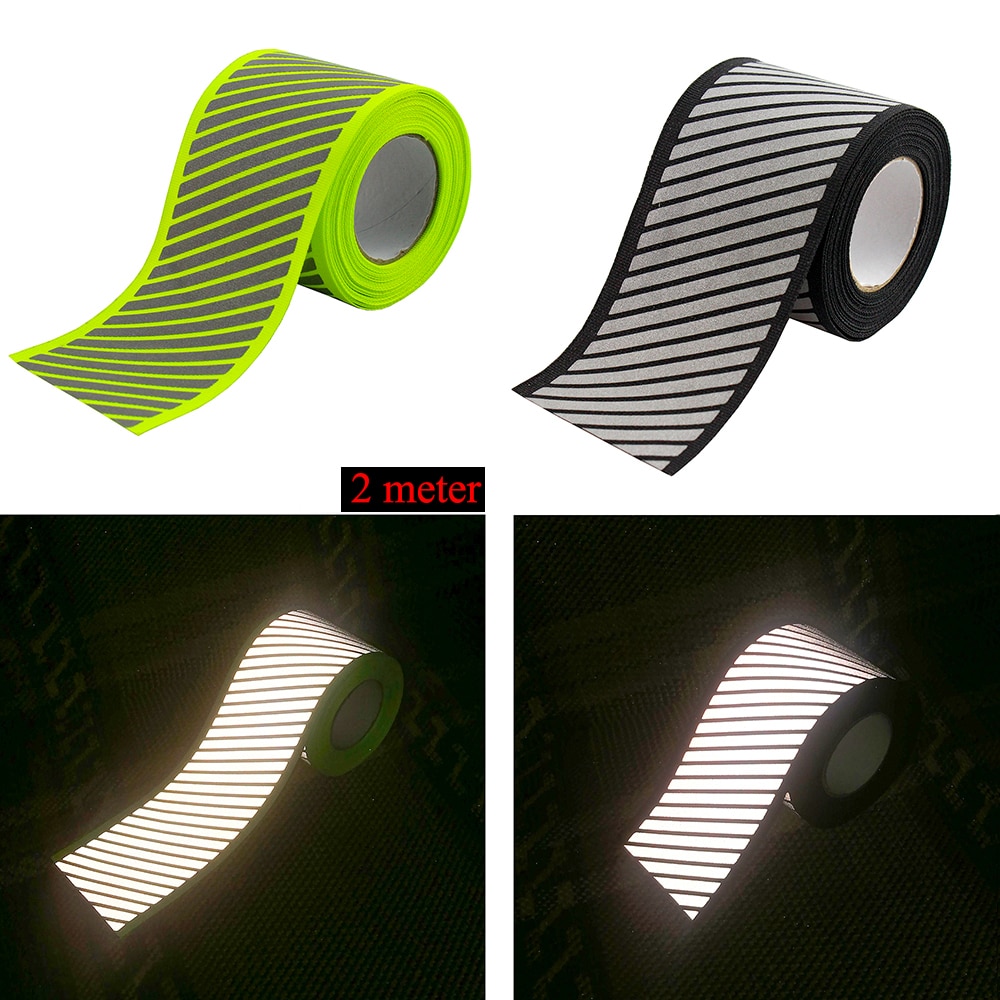 Silver Reflective Stripe Fabric Webbing Ribbon Trim Warning Tape For Clothing DIY Sew on 2meter