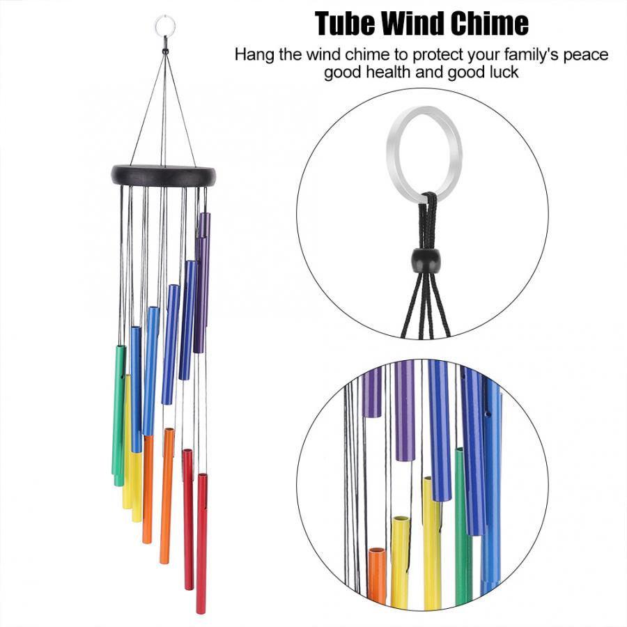 Bunte Rohr Windspiele Fenster Hängen Dekor Startseite Freien Garten Hof Dekor Ornament Windspiele Leben Ich bin Freien Windspiele