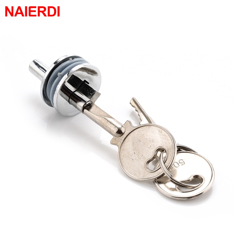 NAIERDI-501 Glas Lock Zinklegering Showcase Push Vitrinekast Deur Cilinder Sloten Sliding Glass Push Deur Hardware