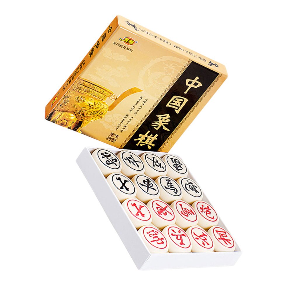 3D Chinese Chess Resin High-end Chinese Chess Educational Early Learning Game Beige (30)