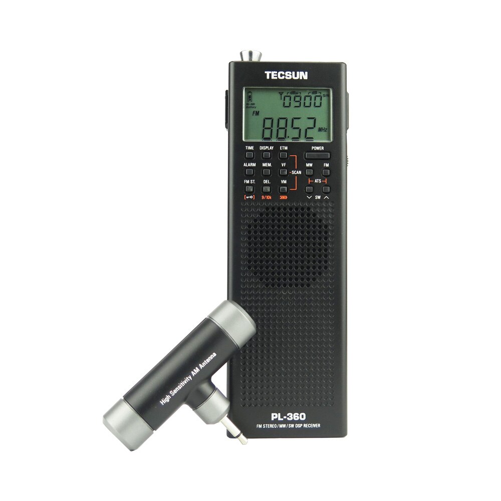 Tecsun – radio numérique FM/MW/SW pleine bande PL-360, démodulation numérique, stéréo de poche pour personnes âgées, chargeur à semi-conducteur de Campus: Black