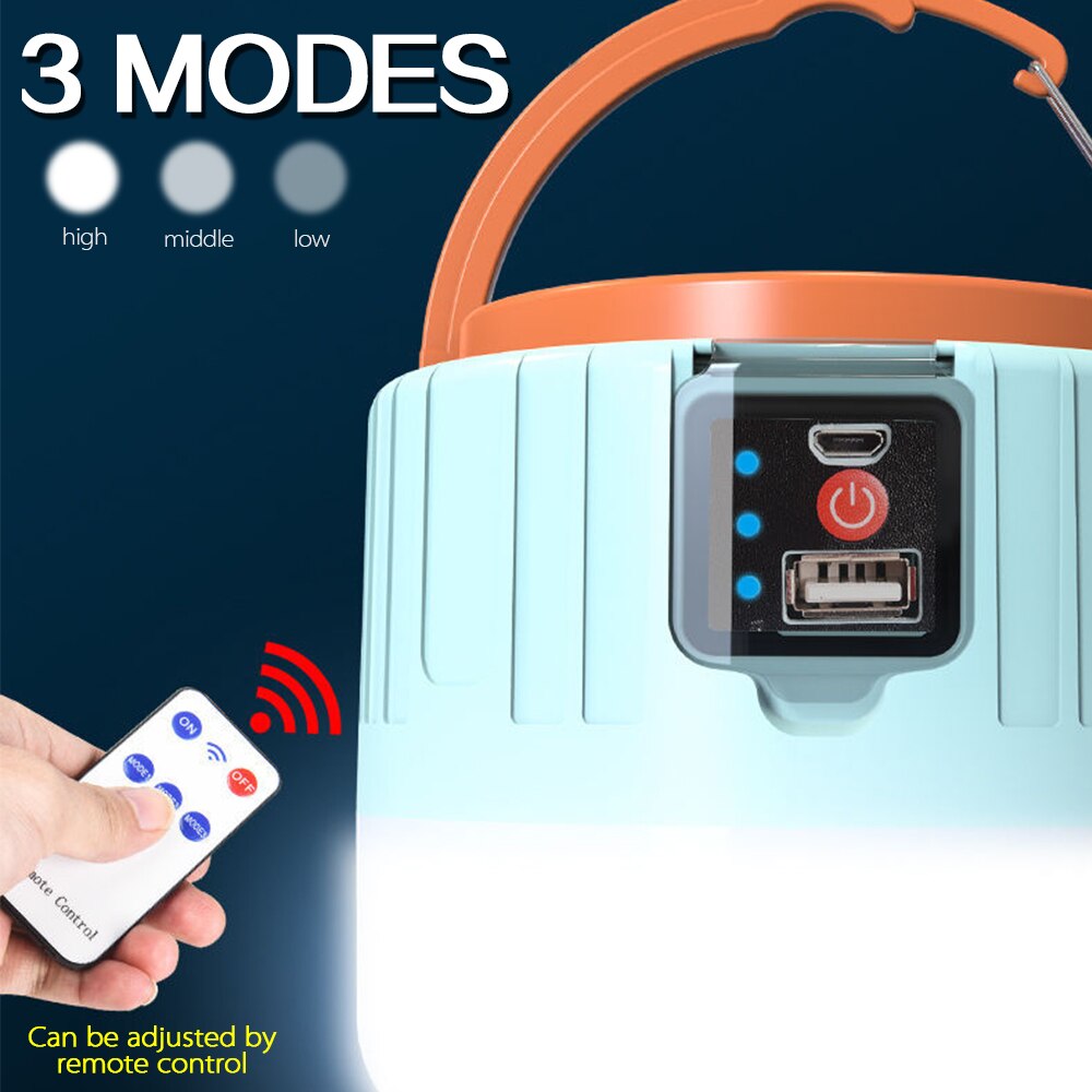 280W 190W Camping Light USB Rechargeable Bulb For Outdoor Tent Lamp Solar LED Portable 3 Mode Tent Lanterns Emergency Lights