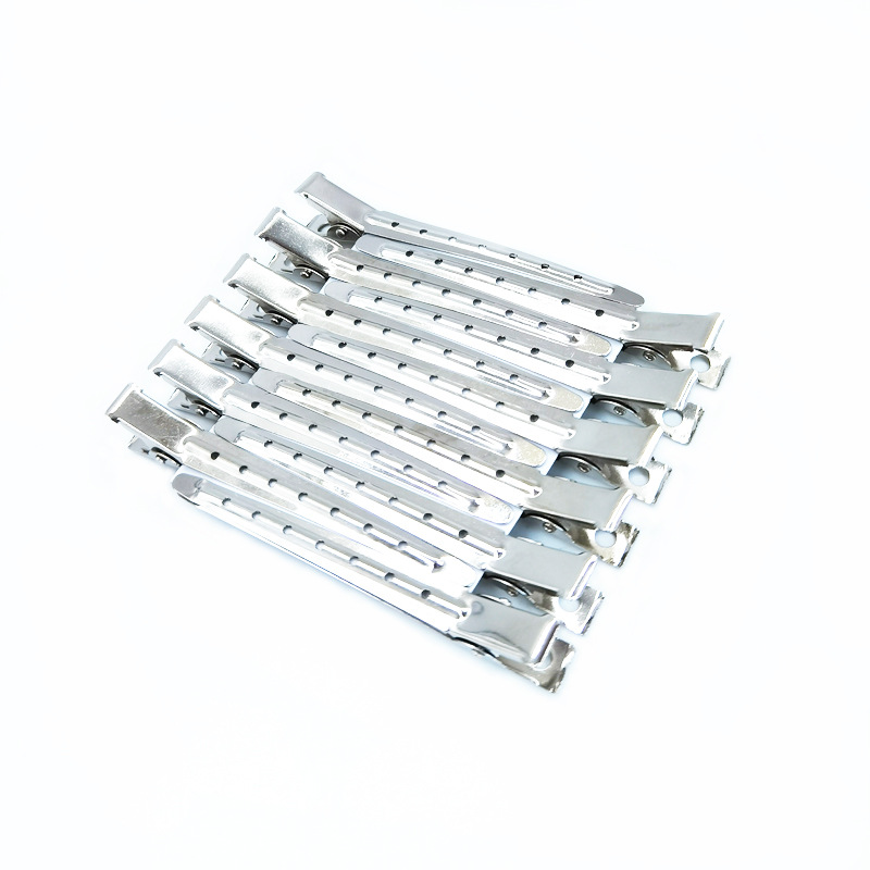 Pinzas piezas para el cuidado del cabello, pinzas de acero inoxidable para secar el cabello, herramientas de estilismo para barbería, 12 unidades