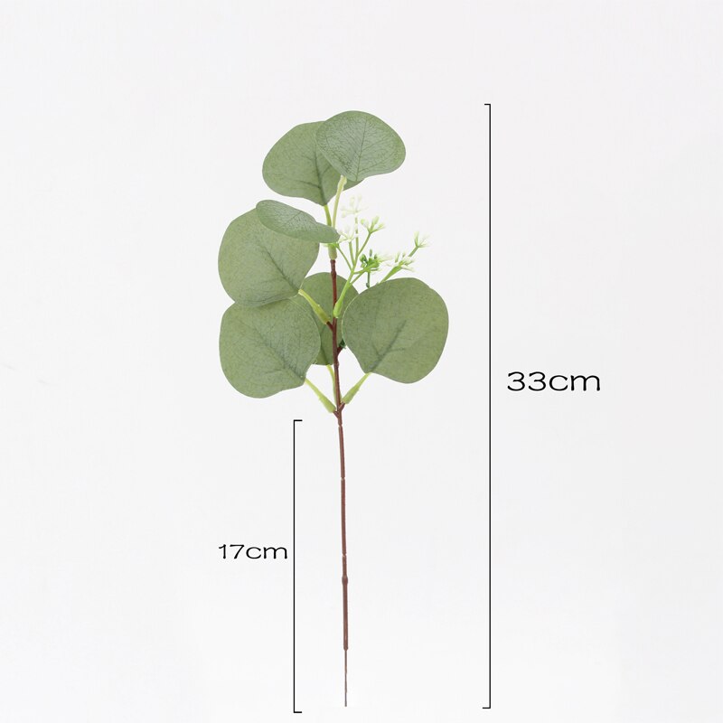 Kunstmatige Eucalyptus Bladeren Takken Groene Zijde Leaf Kunstplanten Voor Bloemen Boeketten Bruiloft Schieten Prop Greenery Decor