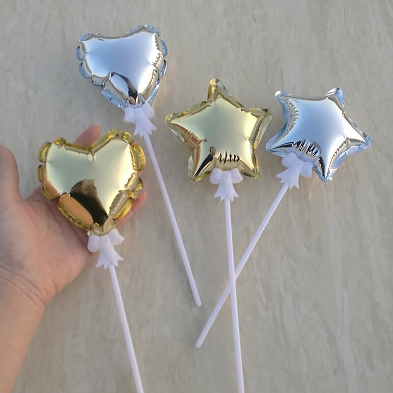 Mini ballon gonflable automatique 4 pouces 10Cm | Étoile à cinq points pour décoration de gâteau de fête, ballon de décoration de gâteau