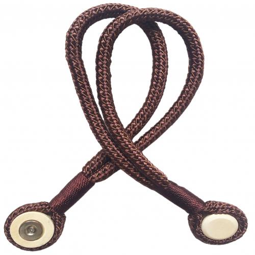 Trwała podwójna lina magnetyczna drewniana klamra klamra magnetyczna oprawa z kurtyną klamra lina taśma robić marszczenia zasłna pasek ozdoba domu: ciemny kawa