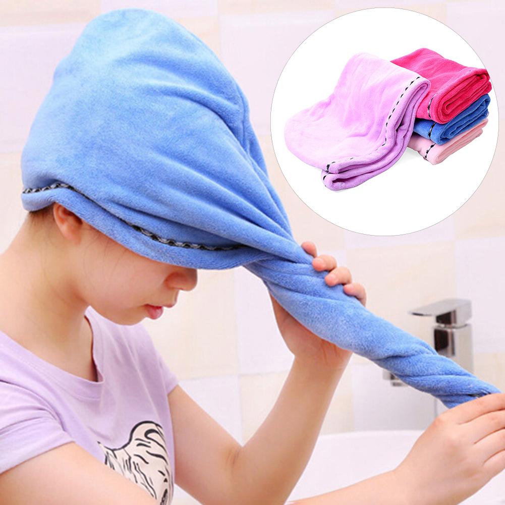 Women Super Absorbent Turban Quick Dry Wet Hair Hat Bathing Shower Towel Cap