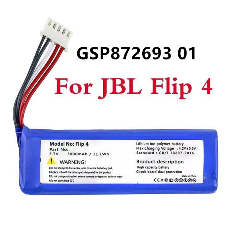 Cameron Sino 3000mAh Nieuwe Vervangende Batterij Voor JBL Flip 3 & Flip 3 Spatwaterdicht - JBLFLIP3GRAY