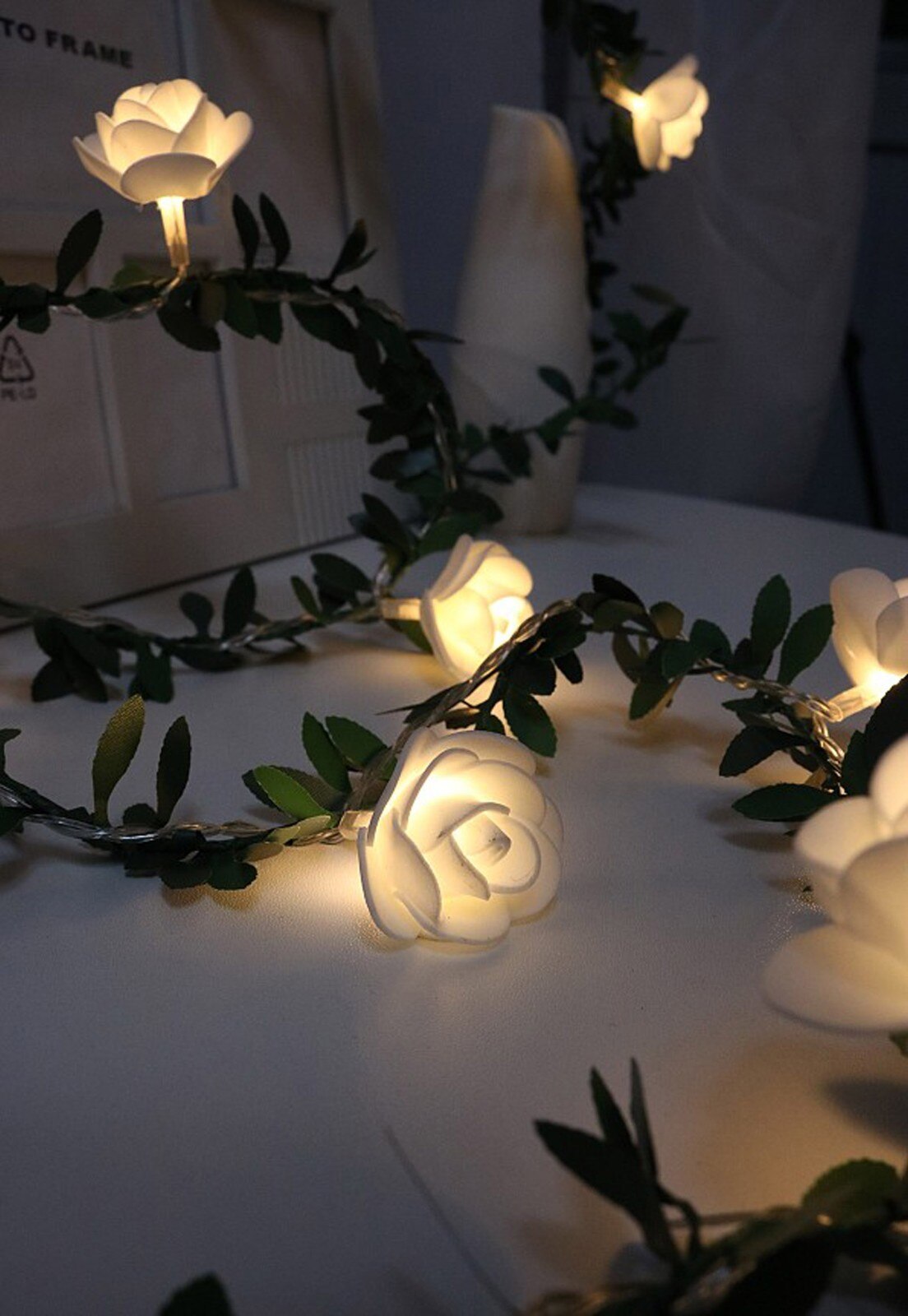 Warm Light White Roses Battery String Lights Kawai... – Vicedeal