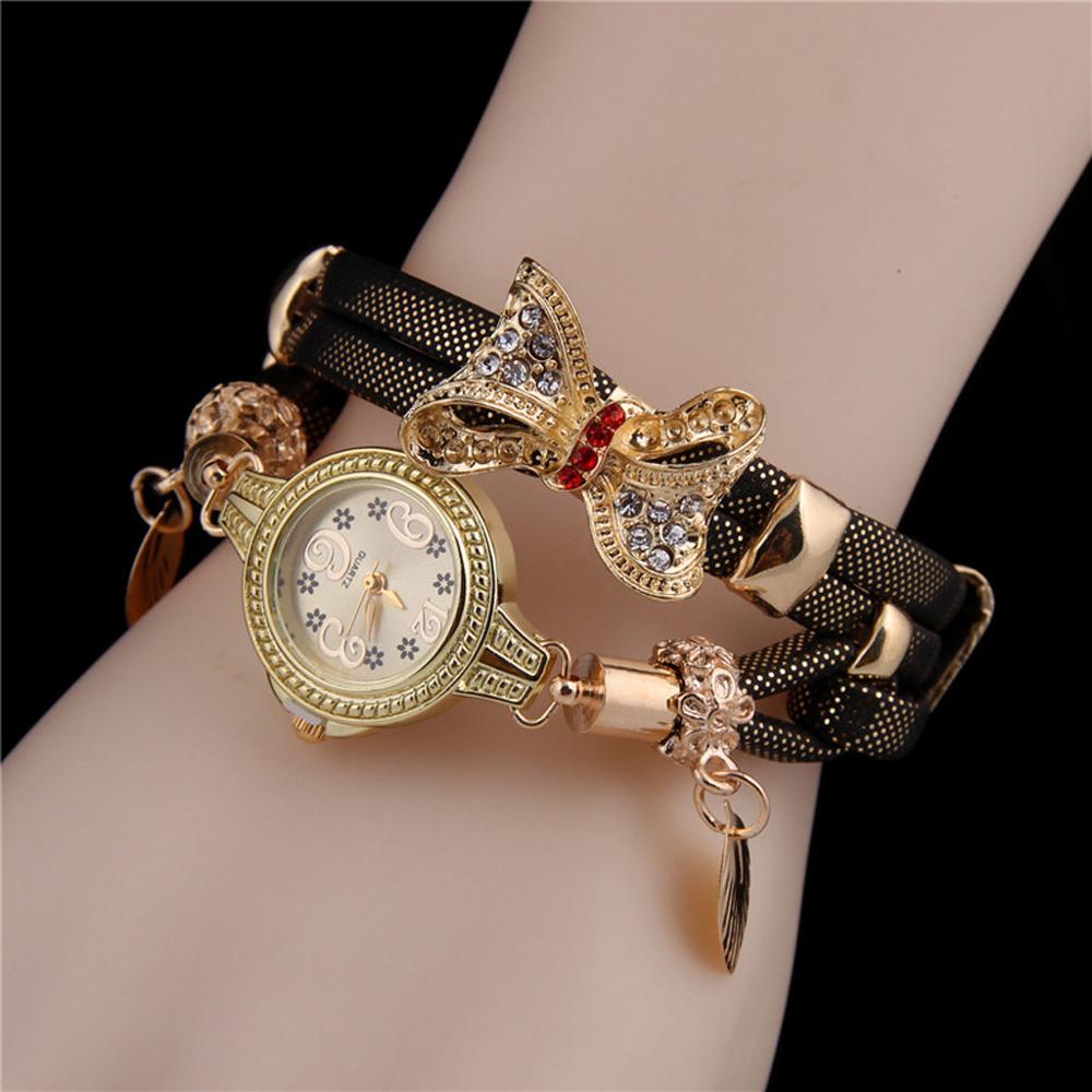 Vlinder Retro Rhinestone Armband Horloges Classic Luxe Vrouwen Mooie Bruiloft Quartz Horloges