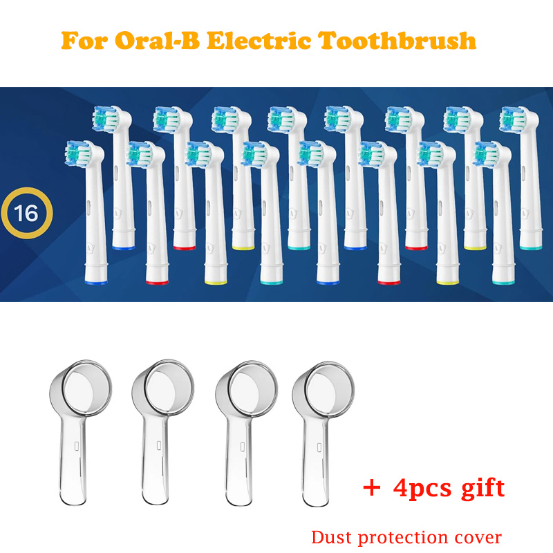 Têtes de rechange pour brosse à dents électrique Oral B Braun, 16 pièces/paquet, têtes de brosse de rechange pour adultes et enfants 1000/2000/3000/5000: Or