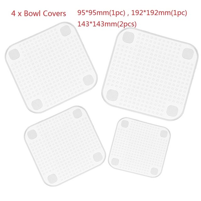 1/6Pcs Reusable Silicone Suction Lid-Bowl Pan Cooking Pot Lid-Silicon Stretch Lids Silicone Cover Pan Spill Lid Stopper Cover: 4PCS