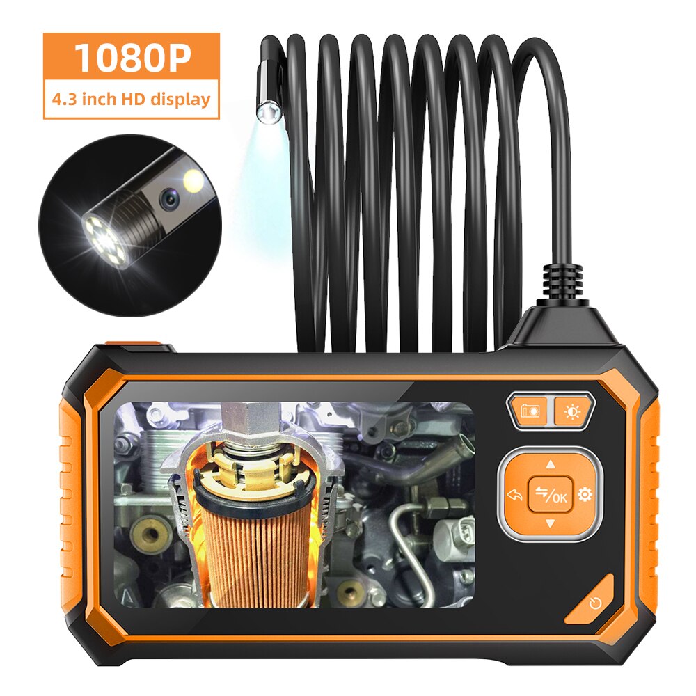 Inskam113-endoscopio de mano con pantalla LCD a Color, cámara Dual de 4,3 pulgadas, 1m, 5m, 10m, endoscopio Industrial para el hogar con 6 led