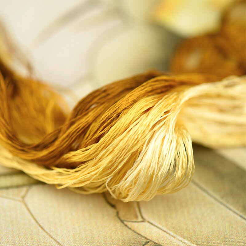 silk embroidery thread / 100% silk thread /hand embroidery embroider cross stitch/yellow series/7 pure colors