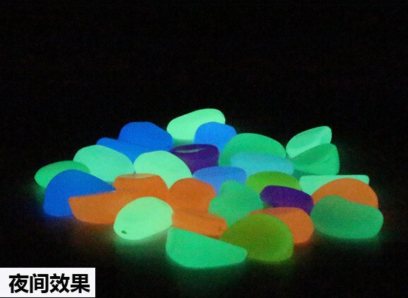 50 teile/los mixed color glow stein spielzeug Leucht Stein nacht licht dekorationen garten aquarium ornamente pebbles stones