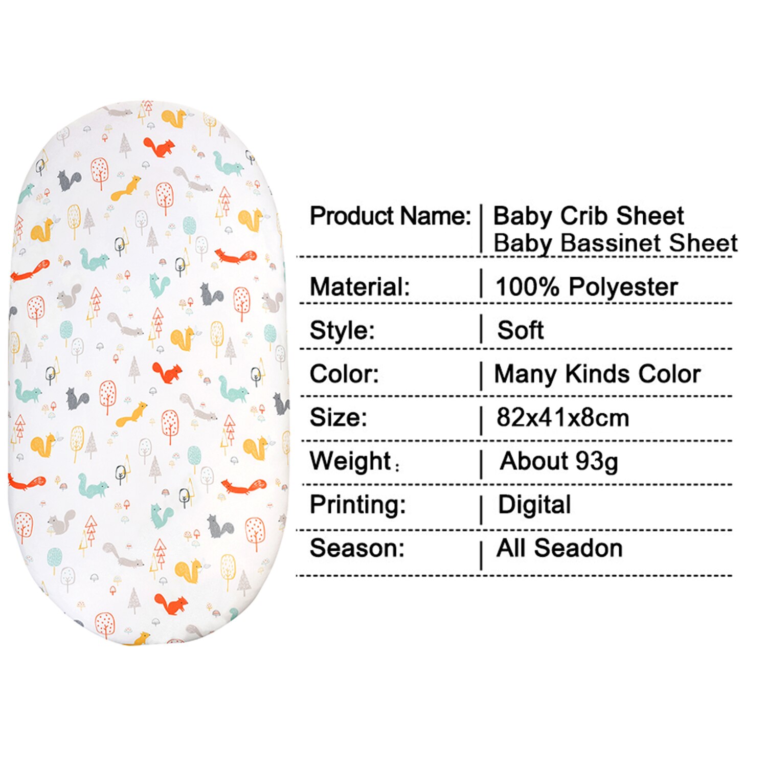 Bassinet lagen super stretch monteret vugge pasform lagner til bassinet pads/madras, til drenge piger, unisex, ultra blød 82*41cm