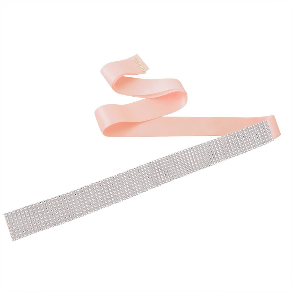 bridal belt sash Boutique Rhinestone Pearl Beading Waistbands for Bridal Wedding Dress Crystal Belt Bow With Satin Ribbons Sash: vintage pink