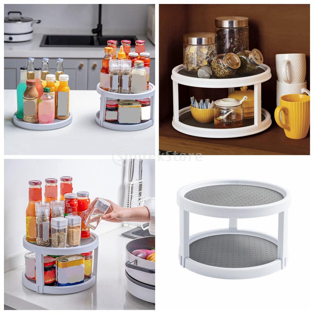Plateau tournant 360 ° rotatif épices étagère de stockage stockage filature alimentaire cuisson fournitures organisateur étagère pour cuisine garde-manger
