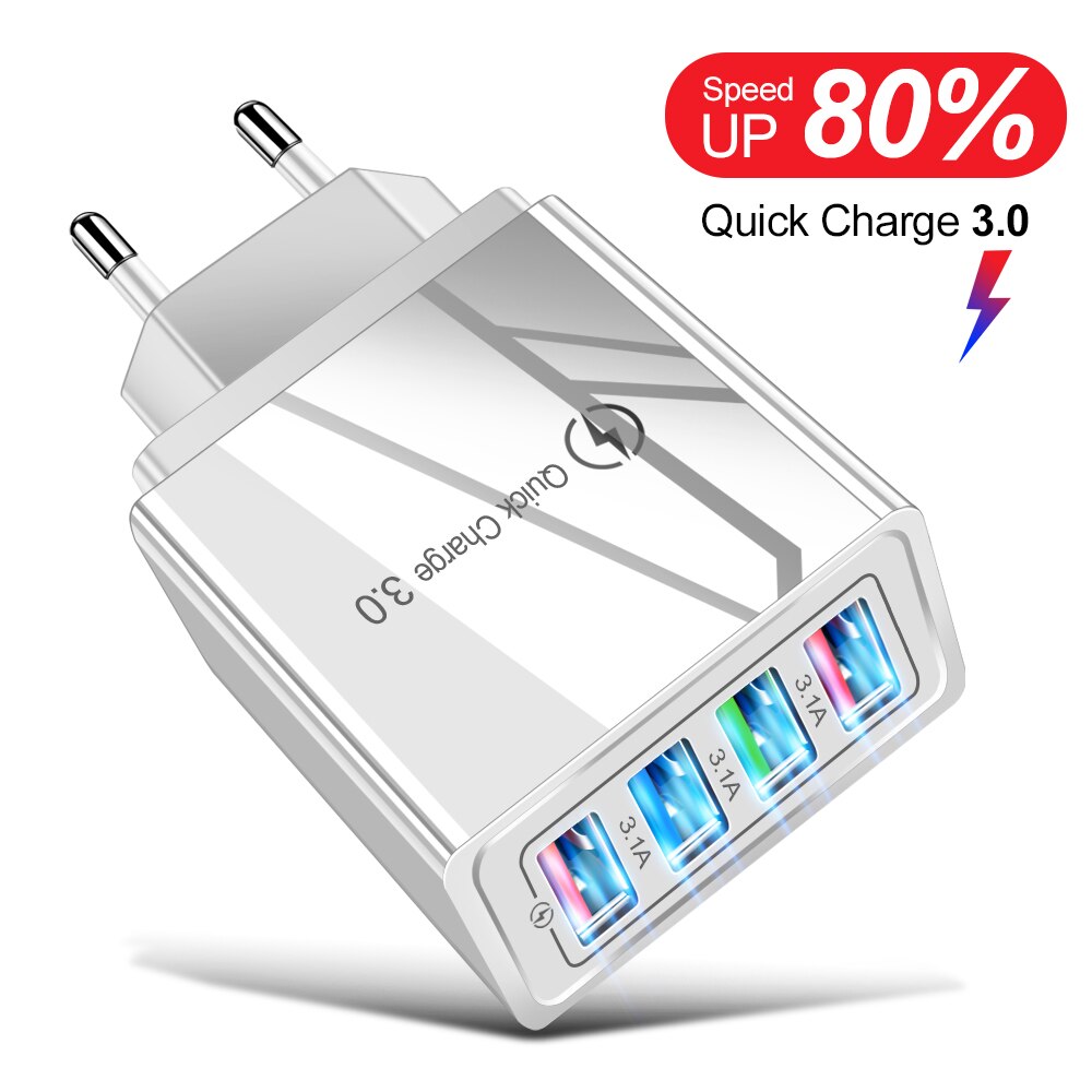 USB Charger Quick Charge 3.0 4.0 EU/US Plug Tablet Chargers For iphone 12 Huawei Fast Charging Universal Wall Mobile Phone