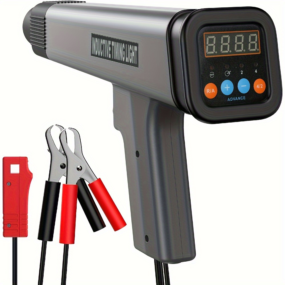 Digital Timing Light, LED Display 12V Automotive Ignition Timing Light for 9V-16V Ignition System Strobe Lamp Detector, Motorcyc