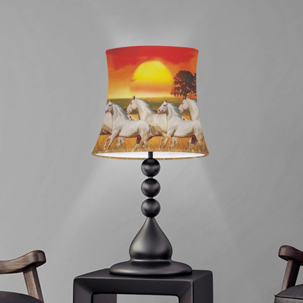 Abat-jour en tissu imprimé cheval, Style nordique moderne, abat-jour de Table de chambre à coucher, couverture de lampe murale/de sol, deux tailles: YY0822HSS