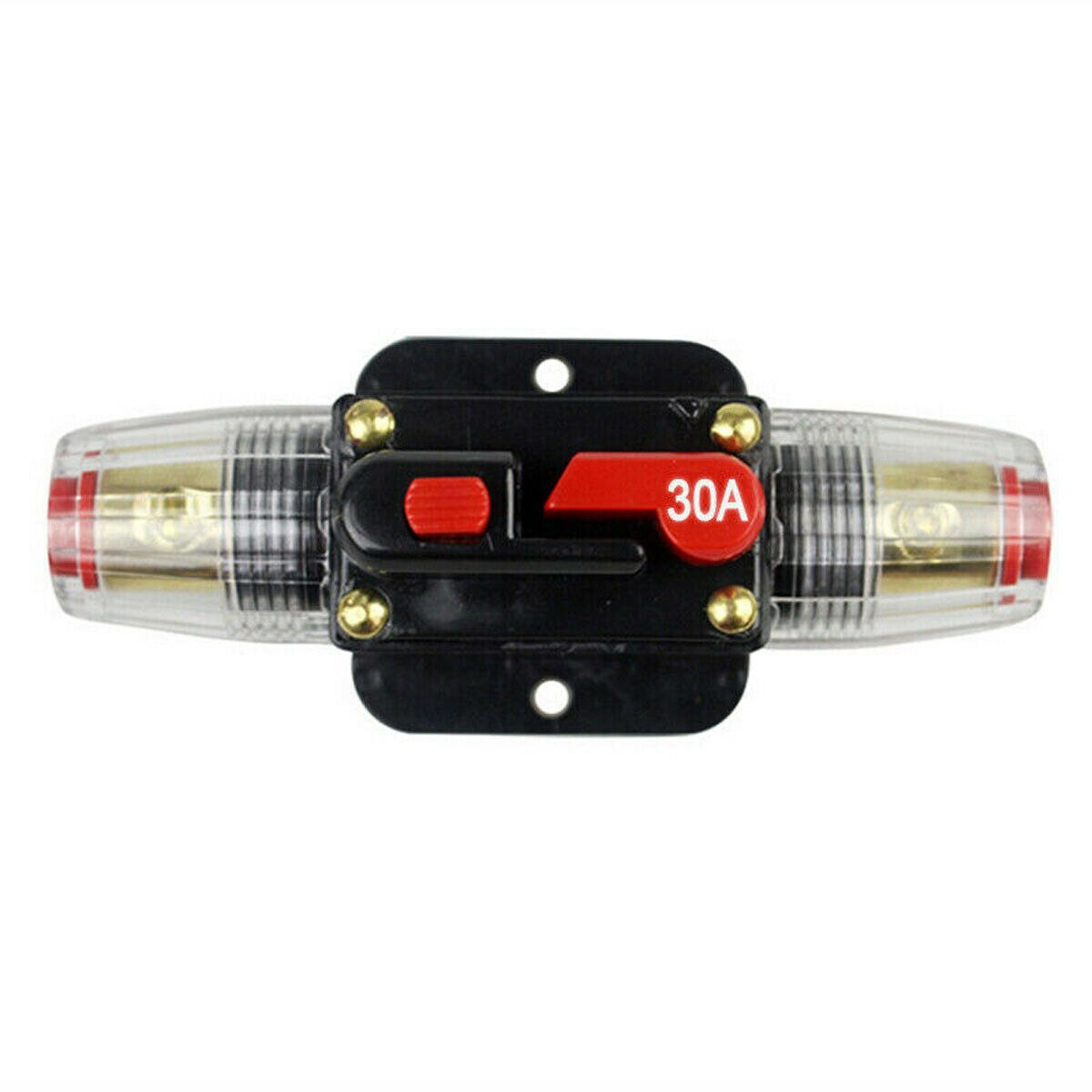 Disyuntor amplificador de Audio para camión y coche, soporte de fusibles, estéreo, Rearmable, Fusible 20A/30A/40A/50A/60A/80A/100A, DC 12V-24V: Gris oscuro
