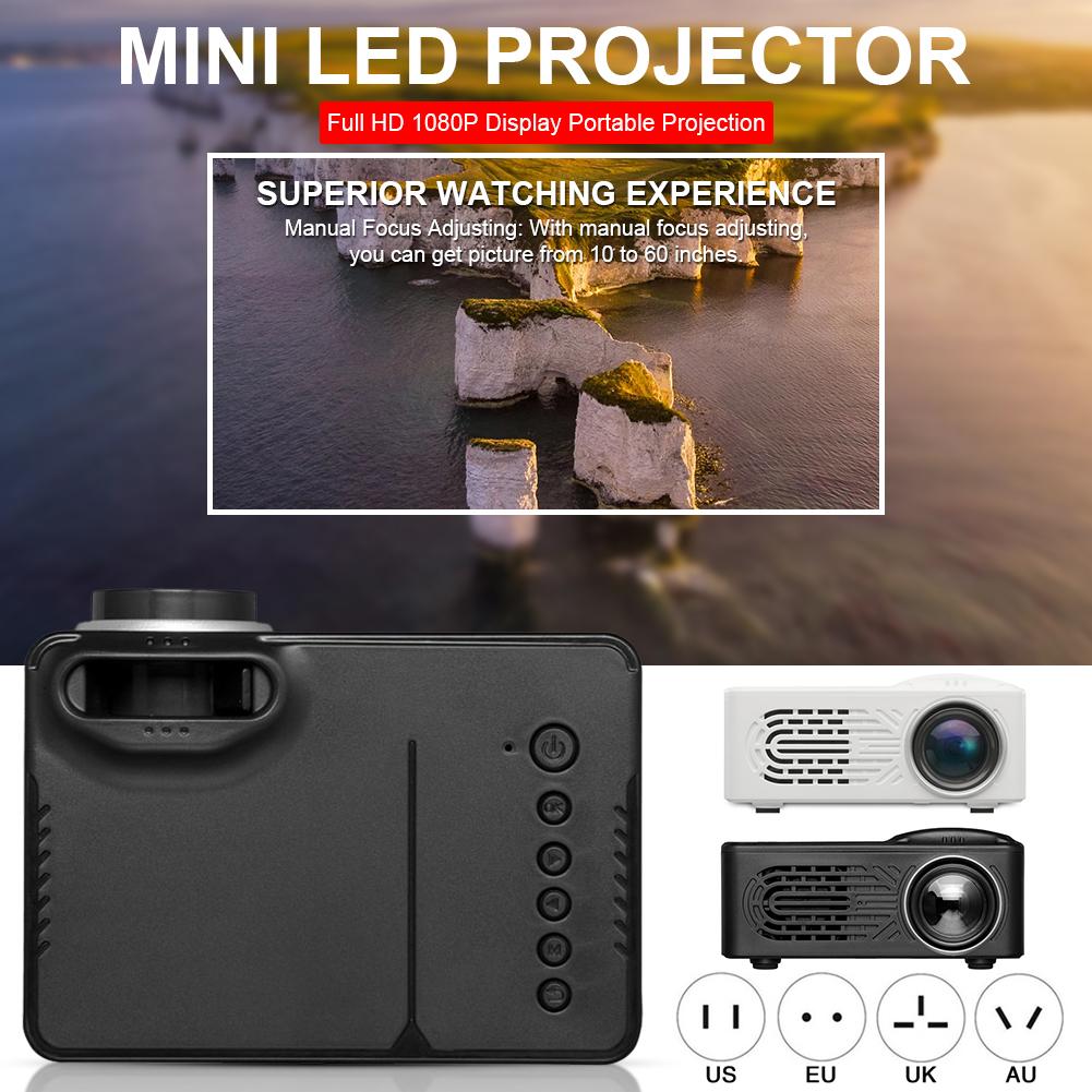 Mini LED Projector Portable HD 1080P Multimedia Home Cinema Theater Video Projector , Wireless Sync Display For Phone