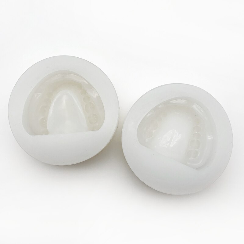 2pc Silicone Dental Plaster Model Mold Mould of Edentulous Jaw Complete Cavity Block with hole/ no hole