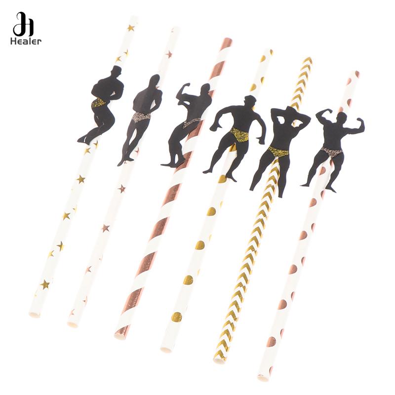 6Pcs Stripper Tanzen Männer Strohhalme Bachelorette Party Dekorationen Strohhalme Mexikanische Fiesta Party Trinken Favors Erwachsene Partei Liefert