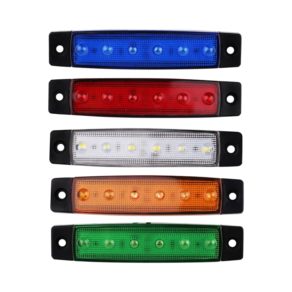 Auto Externe Led Verlichting 24V 12V 6LED Bus Vrachtwagen Vrachtwagen Zijmarkeringsindicator Lage Led Trailer waarschuwing Achterzijde Remlichten