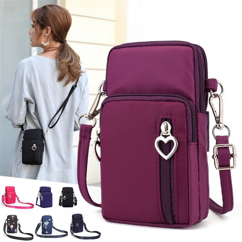 Bolso Universal de cuero para teléfono móvil, bolsa de hombro para el brazo, bolsillo, BILLETERA, correa para el cuello, para Huawei Honor, Samsung, iphone