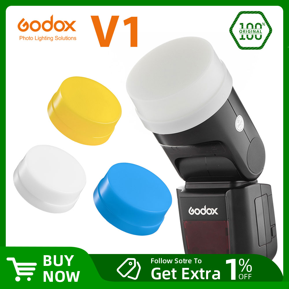 Godox V1 V1-C V1-N V1-S V1-F V1-O V1-P Flash Speedlite Blanc Bleu Jaune Diffuseur Doux Boîte