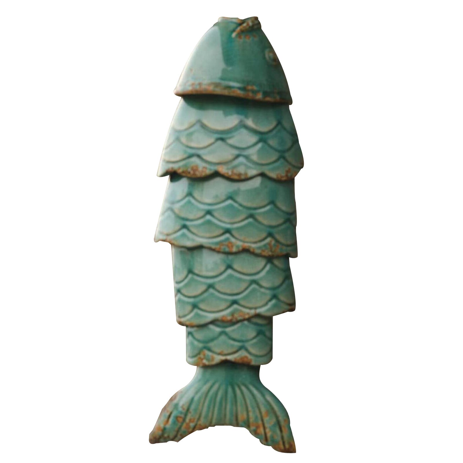 Carillón de viento de pez Koi de colores, carrillón de viento de resina para exteriores, colgante, de Navidad, decoración de jardín: Verde