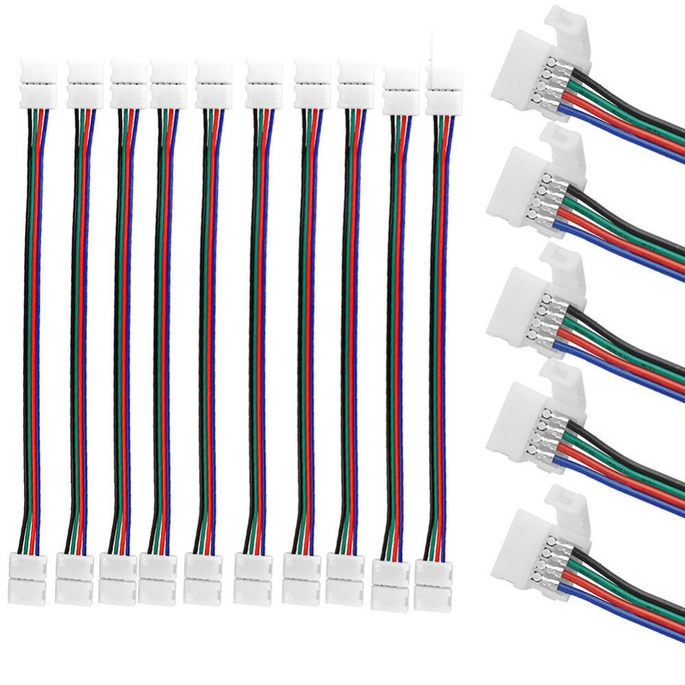 10Mm 4 Pin Led Strip Connector 5050 Rgb Rgbw Led Strip Licht Sm Jst Man Vrouw Connector Wire Kabel