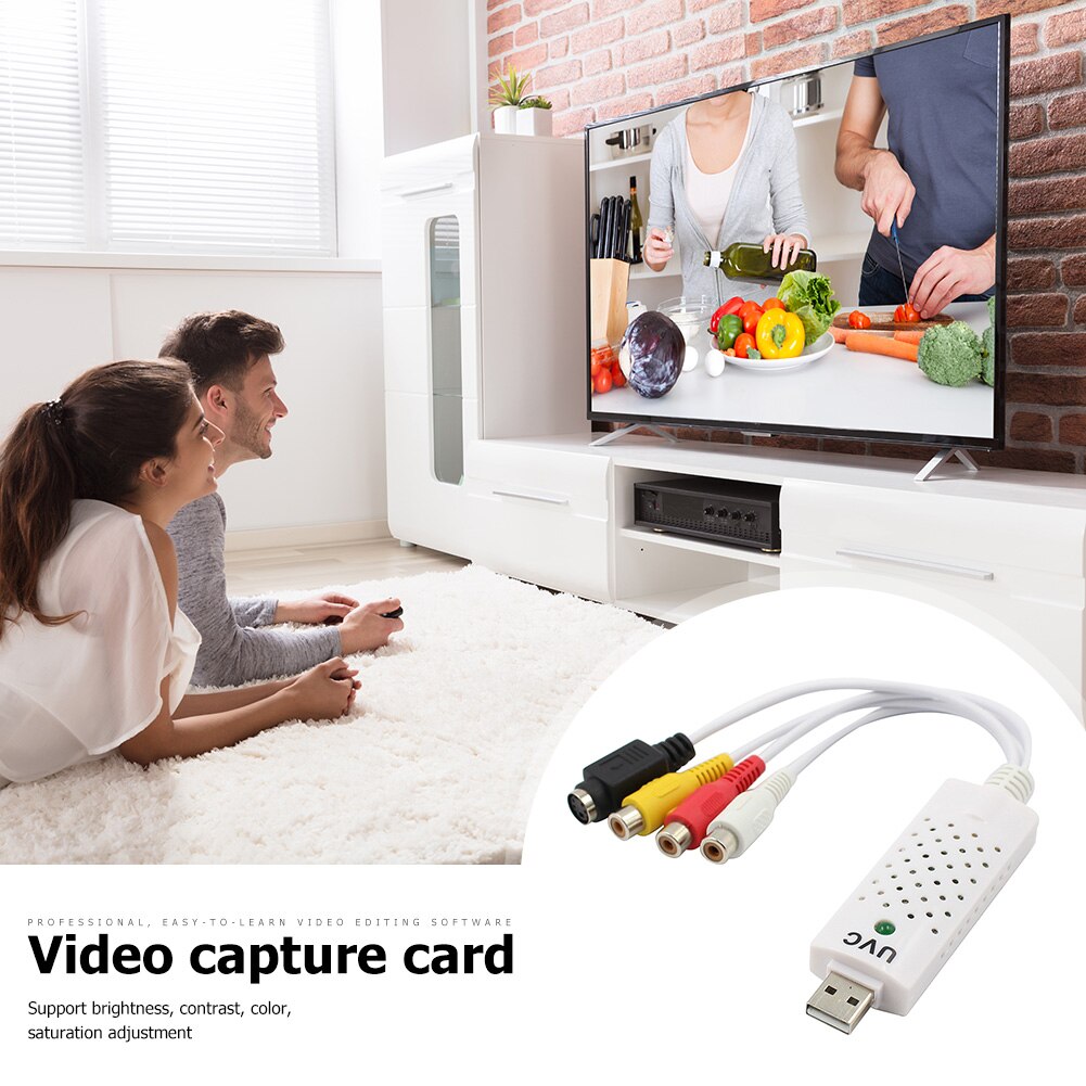 Audio Capture Card Device USB 2.0 Video VHS to DVD Household TV Video Watching Supply Adapter for Win XP 2000 Vista