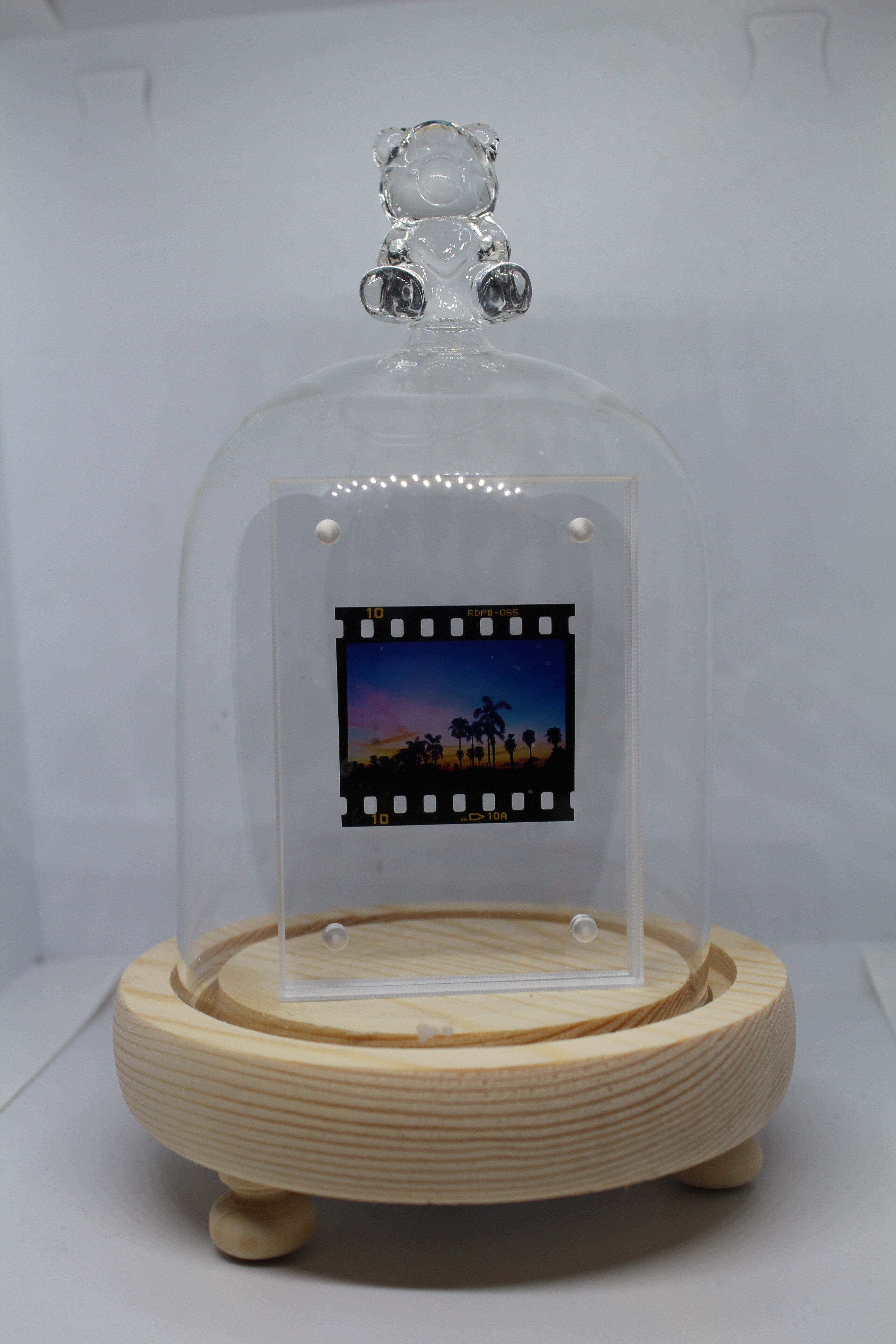 Glass Cover Film Slide Frame Dustproof Display Lamp Stand Decoration Collection Souvenir Furnishing Articles Living Room