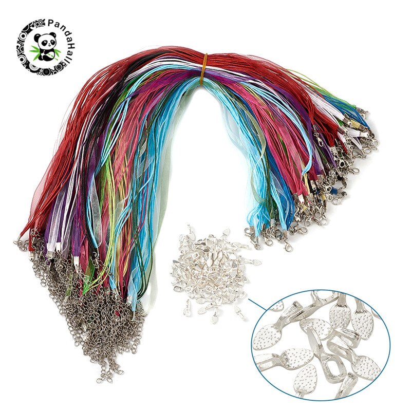 Pandahall 1 Set DIY Sieraden met Multi-strand Ketting Koord voor Sieraden Maken Armband Ketting Maken Zilver 167x 250mm