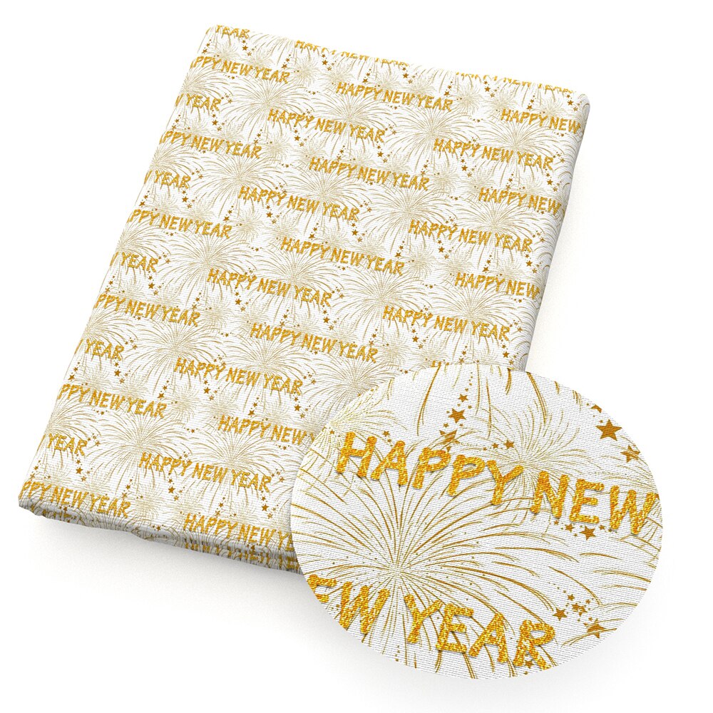 50*145cm Happy Year Printed 100% Cotton Fabric for Tissue Kids Home Textile for Sewing Doll Dress Curtain,1Yc13521: 1111050003