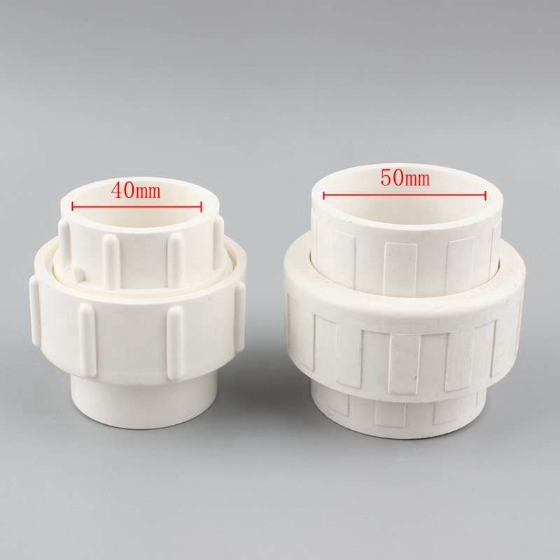 20 25 32 40 50Mm Union Connector PVC Plastic Water Supply Pipe Fittings Garden Irrigation Joint Fish Tank Accessories