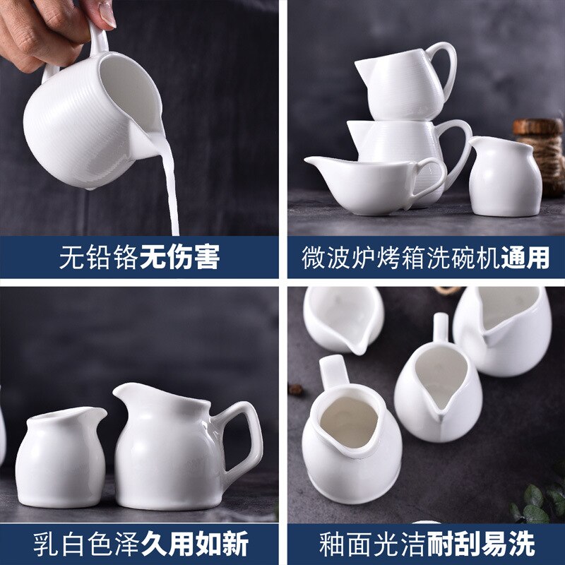 Espresso Cups White Handle Ceramic Condiment Cup Coffee Milk Froth Cup Pull Cup Sauce Cup Western Restaurant Hotel Tableware