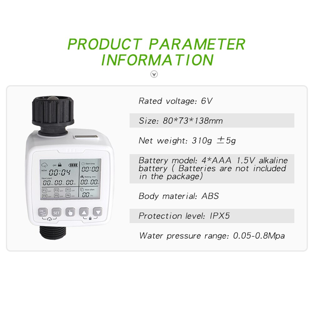 Auto Irrigation Timer Rain Sensing 6 Groups Timing Programs Setting Agricultural Irrigation Garden Watering Timing Valves