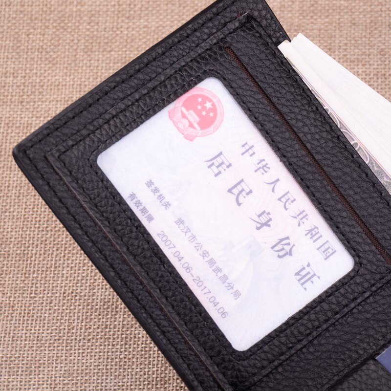 DEABOLAR mannen Business Korte Zachte PU Lederen Portemonnee Mannelijke Dunne Verticale Portefeuilles Kaarthouder Portemonnee voor Man