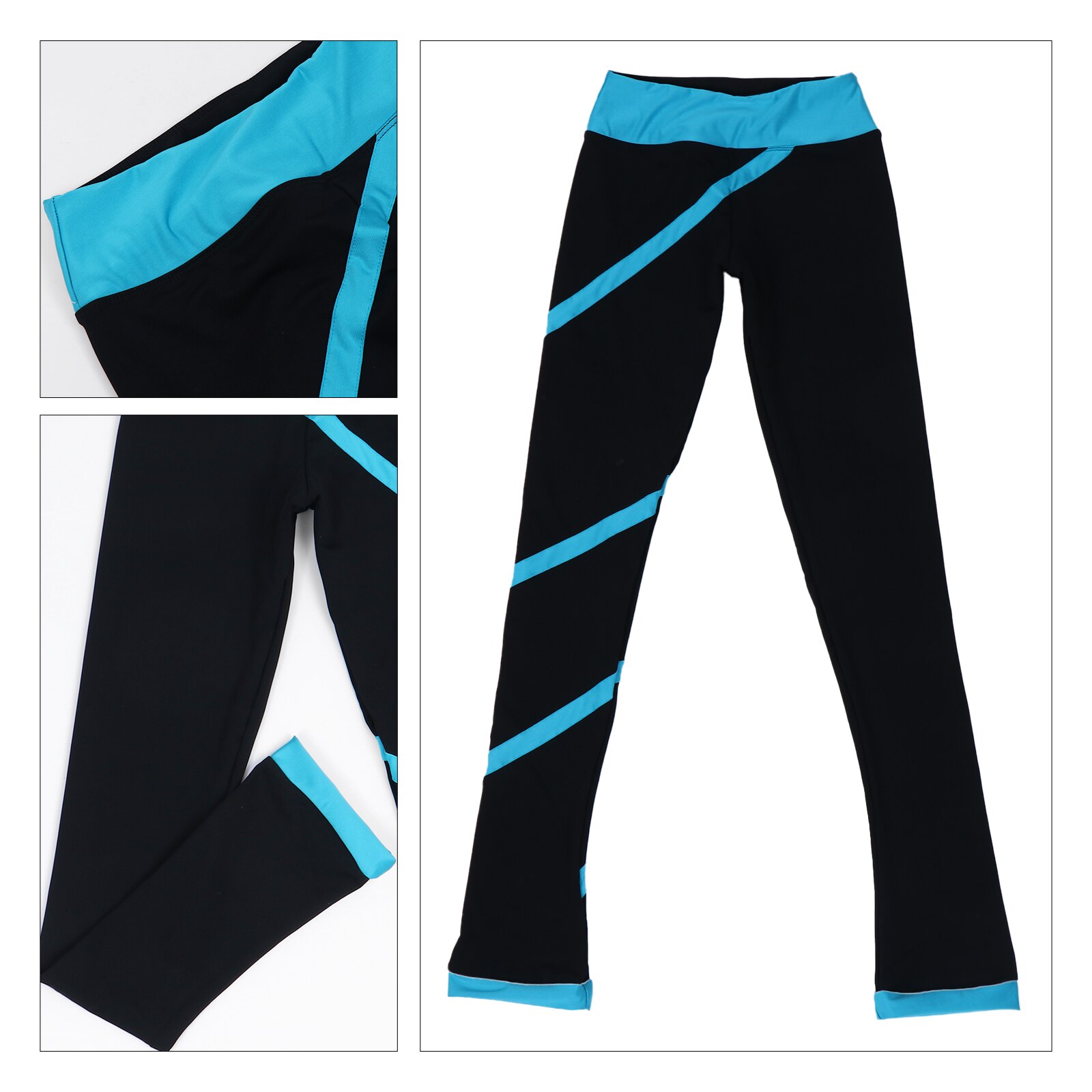 Skating Pants With Spiral Strip Figure Skating Training Pants For Women