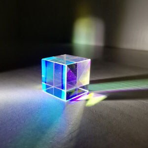 Prisma cubo 28x28x28mm/1,10*1,10 * 1.10in Cruz dicroica espejo combinador decoración módulo transparente vidrio óptico clase juguete