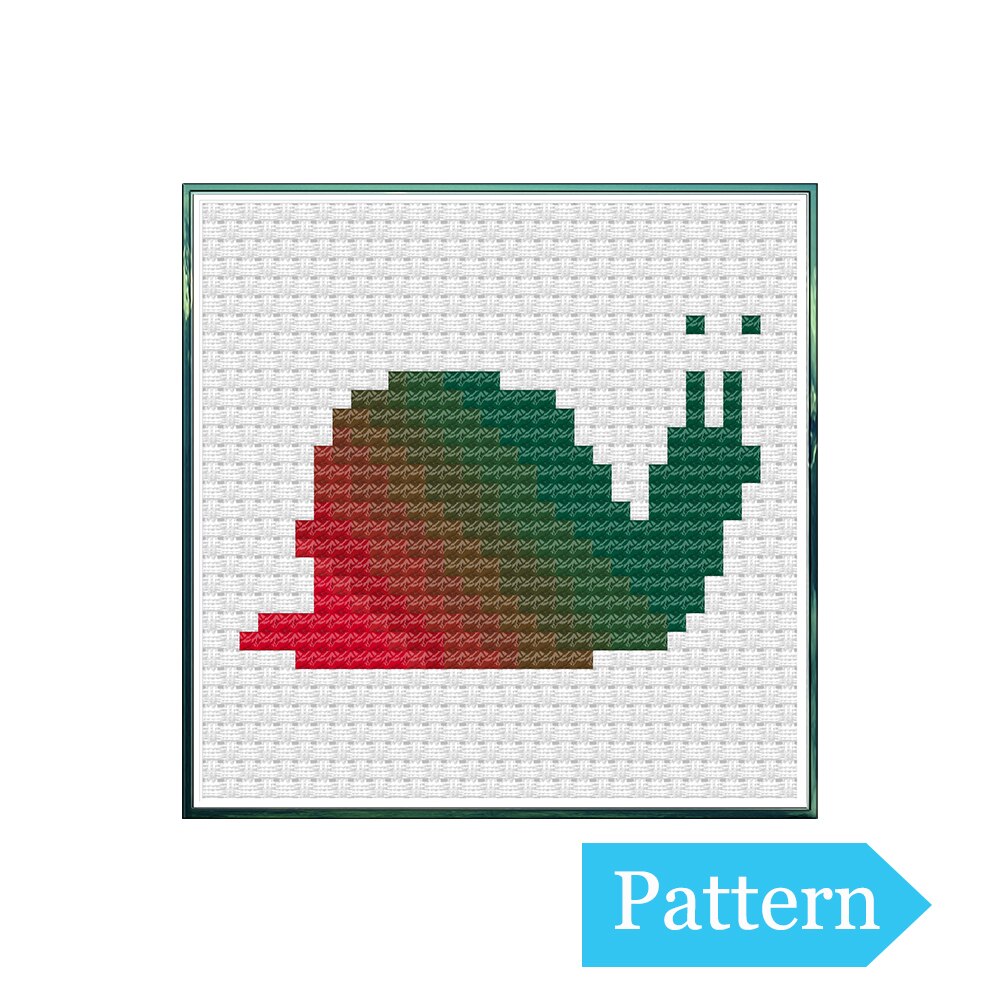 Lovely Snail Cross Stitch Pattern Chart DMC Symbol Color Chart