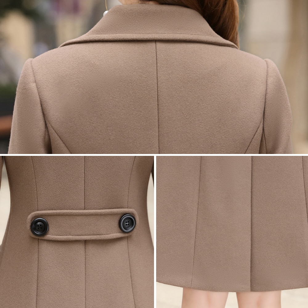 Wolle Frauen Jacke Mantel Lange Schlank Mischung Oberbekleidung Neue Herbst Winter Tragen Mantel Weibliche Damen Wolle Mäntel Jacke Kleidung